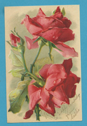 CPA Gaufrée Fleurs Roses Rouges Illustrateur Catharina KLEIN - Klein, Catharina