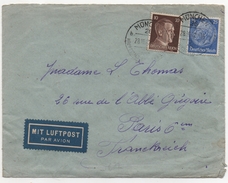 Lettre DE MUNICH à PARIS 2 TIMBRES 1942 OUVERTURE CENSURE - Sonstige & Ohne Zuordnung