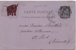 ENTIER POSTAL 14 JUILLET 1882 - Standard Postcards & Stamped On Demand (before 1995)