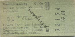 Deutschland - Hamburg - Hamburger U-Bahn-Fahrkarte 1961 - Umsteigezuschlag Auf Der U-Bahn Bis Zur 5. Haltestelle - Europa