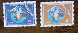 COTE D'IVOIRE Avions, Avion, Plane. Yvert N°571/72. ** MNH Dentelé, Perforate. - Vliegtuigen