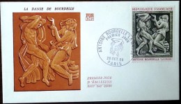 FRANCE Enveloppe 1° Jour  (FDC)  BOURDELLE La Danse , Oblitération 26/10/1968 Paris - 1960-1969