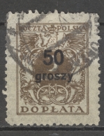POLSKA - POSTAGE DUE 1934-38: YT Taxe 93, O - FREE SHIPPING ABOVE 10 EURO - Strafport
