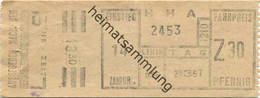 Deutschland - Hamburg - HHA - Hamburger Hochbahn AG - Linie 096 - Fahrpreis Z30 Pfennig - Fahrschein 1957 - Europa