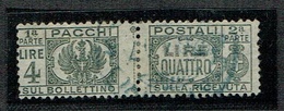 ITALY 1946 4lire Used Stamp - Pacchi Postali