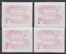 Norvège Timbres De Distributeurs N° 3 ( 1993), Les 4 Vignettes XX, TB - Viñetas De Franqueo [ATM]