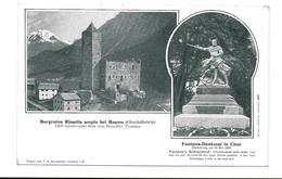 CPA - BURGRUINE RHAETIA AMPLA BEI RAEMS - FONTANA DENKMAL IN CHUR - Coira