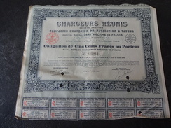 Chargeurs Réunis Obligation De 500 F 6.5% 1921 Dufour Paris - Navegación