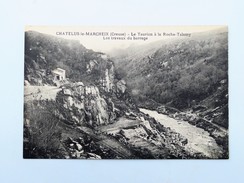 C.P.A. 23 CHATELUS LE MARCHEIX (Creuse) : Le Taurion à La Roche-Talamy, Les Travaux Du Barrage - Chatelus Malvaleix
