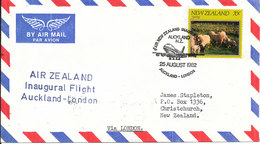 New Zealand Air Mail Cover Air Zealand Inaugural Flight Auckland - London 25-8-1982 - Luftpost
