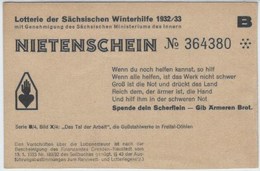 Bildpostkarte Ganzsache Postkarte WHW DR 1932 / 33 Sachsen Winterhilfe - Nietenschein - Serie B/4 Bild X/4 Freital Werk - Enteros Postales