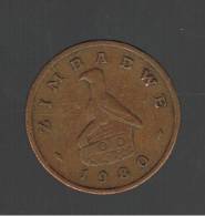 ZIMBABWE - 1 Cent 1980 Circulada  KM1a  - Bird Statue - Animal Coin - Simbabwe