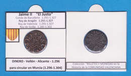 JAIME II "EL JUSTO" REY DE ARAGON  1.291 - 1.327  DINERO  VELLON  Réplica  DL-12.092 - Prove & Monete Ribattute