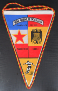 World Cup GERMANY 1974 QUALIFIKATION JUGOSLAWIEN Vs ESPANA 13.2.1974 FOOTBALL CLUB CALCIO OLD PENNANT - Uniformes Recordatorios & Misc