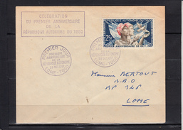 PREMIER ANNIVERSAIRE 28 OCT 1957   Cachet Sur Lettre De  LOME Togo - Lettres & Documents