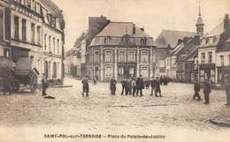 CPA 62 ST POL SUR TERNOISE PLACE DU PALAIS DE JUSTICE 1919 - Saint Pol Sur Ternoise