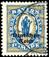 1 1/4 Mark Bayern-Abschied Mit Aufdruck "Deutsches Reich", Plattenfehler III "Wertangabe 1/4 Ohne Bruchstrich"... - Other & Unclassified