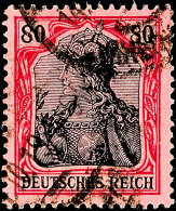 80 Pfg Germania Kriegsdruck "metallisch Glänzend", Tadellos Gestempelt "Düren 14.10.19", Fotoattest Dr.... - Other & Unclassified