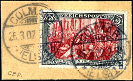 5 Mark Reichspost, Type IV, Gestempelt Auf Kleinem Briefstück, Gepr. Jäschke BPP, Mi. 800.-, Katalog:... - Autres & Non Classés