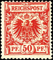 50 Pf. Krone/Adler, Dunkelbräunlichrot, Karminrot Quarzend, Sign. Bühler, Fotoattest... - Autres & Non Classés