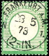 1/3 Groschen Gelblichgrün Großer  Schild, Zentrisch Klar Gestempelt Mit K1 "FRANKFURT A. M. N1. 23. 5... - Autres & Non Classés