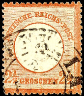 2 1/2 Gr. Rotbraun, Großer Schild, Tadellos Gestempelt "HAMBURG I. A. 22 FEBR. 7.", Sign. Gebr. Senf Leipzig... - Other & Unclassified