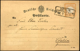 1/2 Gr. Orange (1 Ecke Rund), Plattenfehler "Kreisbruch Unter CH Von Deutsche", Auf Postkarte Von "BERLIN... - Autres & Non Classés