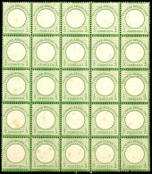 1/3 Groschen Großer Schild, Grün, Postfrischer 25er-Block (5 X 5), Postfrisch Mit Stockflecken (auch... - Other & Unclassified