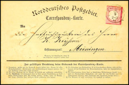 3 Kr. Kleiner Schild Karmin Mit Sehr Klarem EKr. EISFELD 9.4.(72) Auf Amtlicher Korrespondenzkarte Des NDP Mit Viel... - Otros & Sin Clasificación