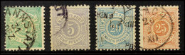 Freimarken Mi. 44b, 45b, 47b Und 48b, Alle Tadellos, Gestempel, Gepr., Mi. 235,-, Katalog: Ex44b/48b OPostal... - Other & Unclassified