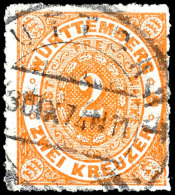 2 Kreuzer Mattorange, Tadellos Gestempelt, Gepr. Thoma BPP, Mi. 170,-, Katalog: 37a O2 Cruiser Dull Orange,... - Other & Unclassified