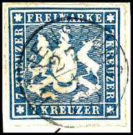 7 Kr Blau Zentrisch Gestempelt Pracht Und Schieferblau Zentrisch Gestempelt Auf Briefstück Luxus Und Tiefst... - Other & Unclassified