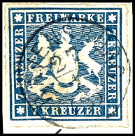 7 Kr Blau Zentrisch Gestempelt Pracht Und Schieferblau Zentrisch Gestempelt Auf Briefstück Luxus Und Tiefst... - Otros & Sin Clasificación