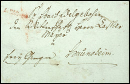 "de Esslingen" Roter L1 (etwas Unklar) Auf Brief Nach Haunsheim Frey Giengen, 1800  BFDe Esslingen Red One-line... - Other & Unclassified