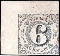 6 Kreuzer Schwarz Auf Rosa, Type IA, Große Bogenecke ( Links 9,5mm Und Oben 7 Mm Rand ) Oben Rechts Und Auch... - Otros & Sin Clasificación