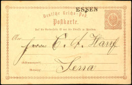 "ESSEN" L1 Klar Auf GA-Karte ½ Gr. Nach Jena, 1873, Katalog: DR P1 GATo Consume One-line Cancel Clear On... - Otros & Sin Clasificación