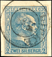 2 Silbergroschen Blau, Vollrandiges Kabinettstück Mit Entwertung "LIPKE 16/7" Auf Briefstück, Katalog:... - Other & Unclassified