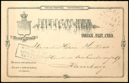 10 Pfg. /10 Pfg. Ganzsachenkarte Gestempelt "HELIGOLAND 13 JY 1884" Nach Hamburg Mit Ank.-Stpl., Anhängende... - Héligoland