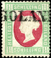 1 1/2 S Sauber Gestempelt Mit Einzeiler "HELGOLAND", Punkthelle Stelle, Mi. 420,-, Katalog: 10 O1 + S Neat... - Heligoland