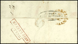 "ALTONA SCHIFFS-BRIEF", Oval-Stempel Rückseitig Auf Komplettem Faltbrief Aus NEWCASTEL AU.9.1837 Mit... - Hamburg