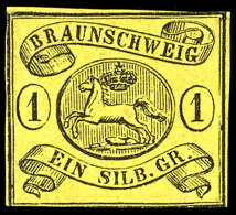 1 Sgr. Schwarz Auf Lebhaftgraugelb Ungebraucht Ohne Gummi, Mi. 250,-, Katalog: 11A OG1 Sgr. Black On Bright... - Brunswick