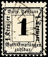 1 Kreuzer Schwarz, Wasserzeichen 15mm Rauten, Farbfrisches Kabinettstück, Klar Gestempelt "(WEI)LHEIM 14... - Other & Unclassified