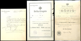 2x Urkunde Und 1x Schreiben Eines Kanoniers Der Reitenden Abteilung 5. Bayerische Feld-Artillerie-Regiments,... - Unclassified