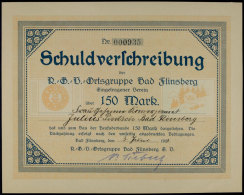 Bad Flinsberg, 1922, R.G.V. Ortsgruppe Bad Flinsberg E.V., Schuldverschreibung über 150 Mark Zum Bau Der... - Sin Clasificación