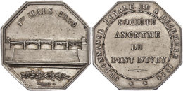 Frankreich, Achteckiger Silberjeton (Durchmesser Ca. 34mm, 20,50g), 1844, Von F. Pingret. Av: 4 Zeilen Schrift Im... - Otros & Sin Clasificación