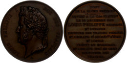 Frankreich, Louis Philippe I., Bronzemedaille (Durchmesser Ca. 51mm, 55,82g,1839), Von Barre, Auf Die Brücke... - Otros & Sin Clasificación