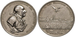 Mainz, Friedrich Wilhelm II., Silbermedaille (Durchmesser Ca. 37mm, 14,74g), 1793, Von Loos, Auf Den Entsatz Der... - Otros & Sin Clasificación