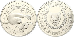 1 Lira, Silber, 2005, Robbe, Schön 88a, KM 76, Auflage 4000 Stück, Mit Zertifikat In Ausgabeschatulle,... - Cyprus