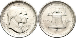 1/2 Dollar, 1926, Independence, KM 160, Vz.  Vz1 / 2 Dollar, 1926, Independence, KM 160, Extremley Fine  Vz - Other & Unclassified