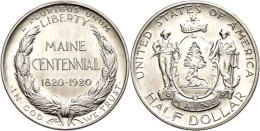 1/2 Dollar, 1920, Maine, KM 146, F. St.  1 / 2 Dollar, 1920, Maine, KM 146, F. St. - Autres & Non Classés